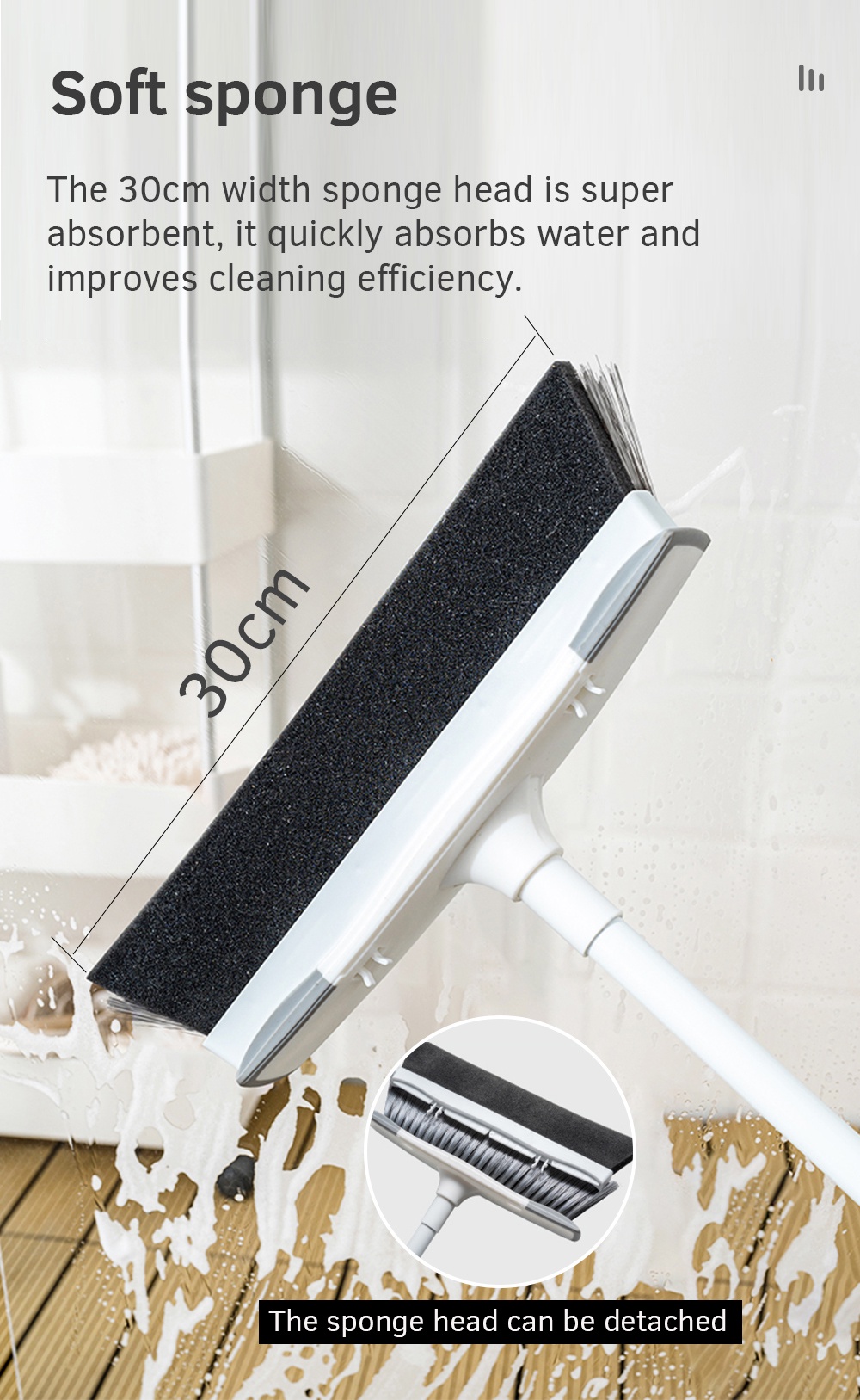 Multifunctional Dual-use Broom 2-in-1 Bathroom Sweeper-6
